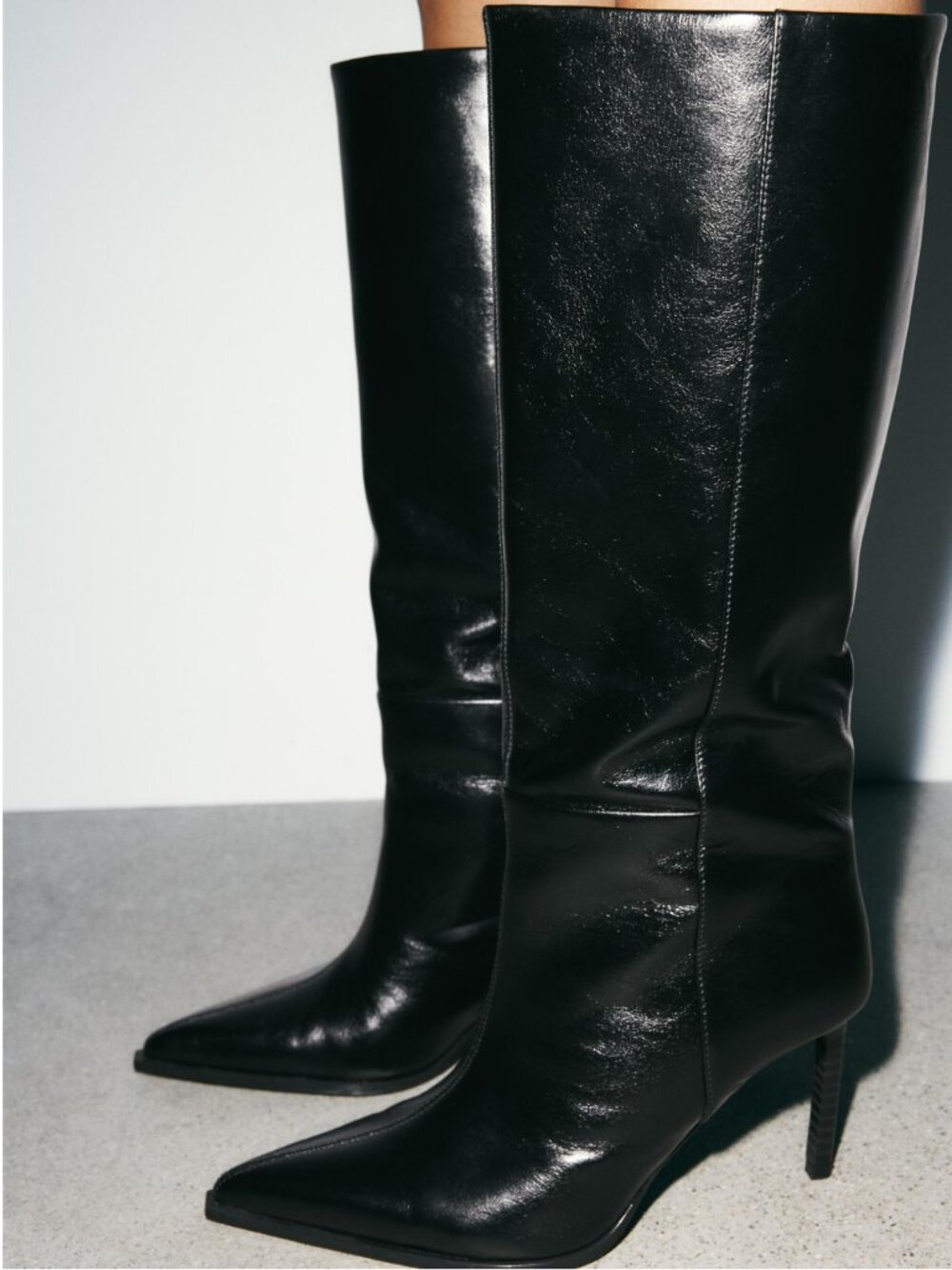 ✨ Zara Heeled Leather Boots Black – Size EU 39 / US 8 – New With Tags ✨